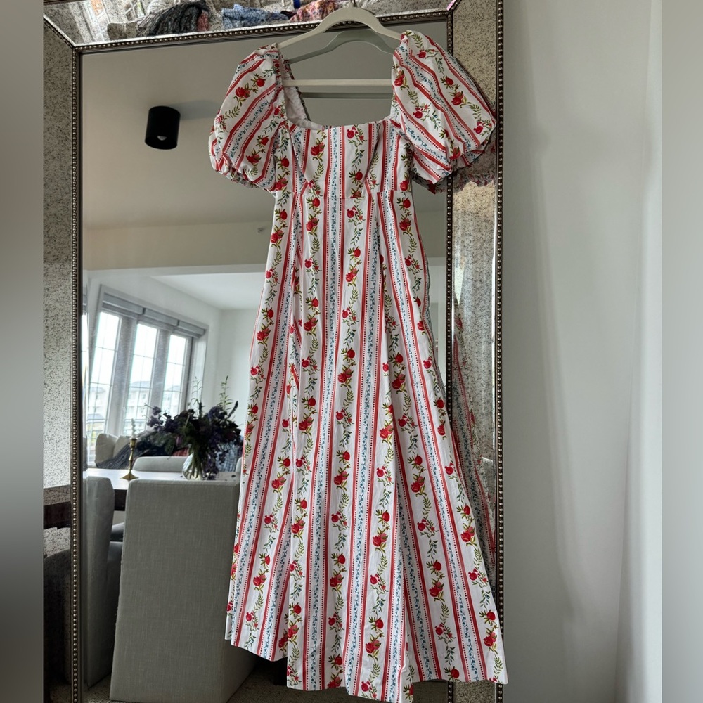 Chic Floral Stripe Midi Dress